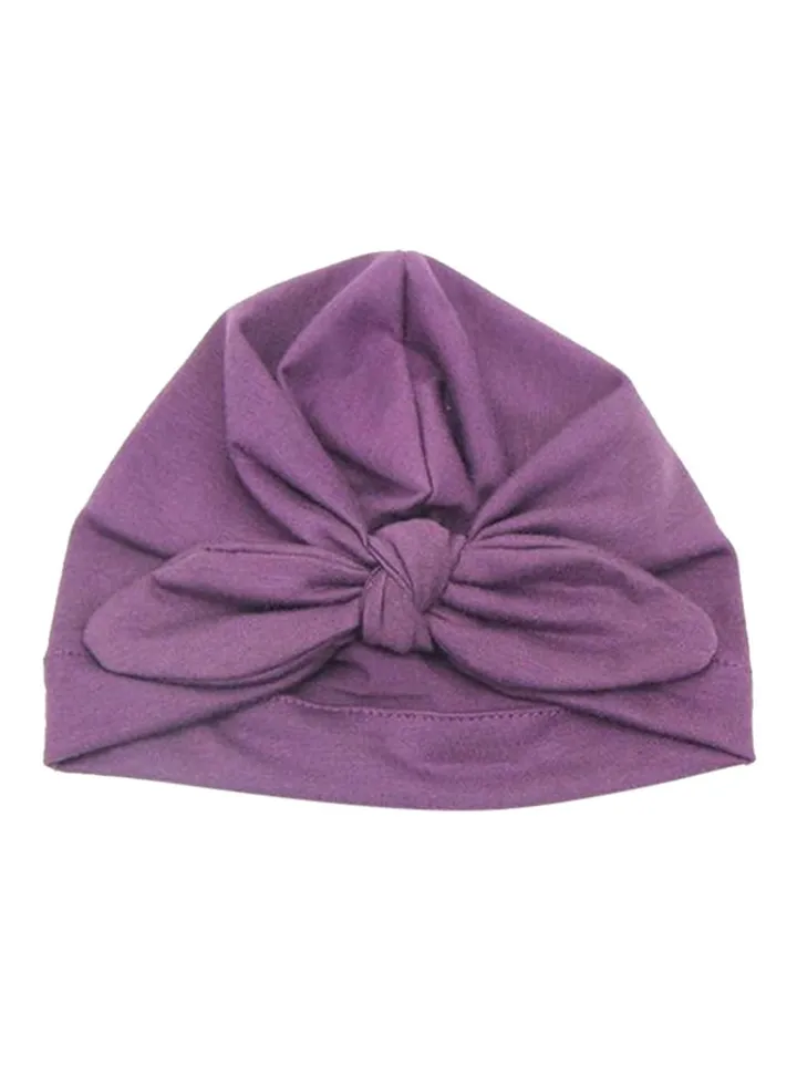 Cute Bowknot Beanie Purple