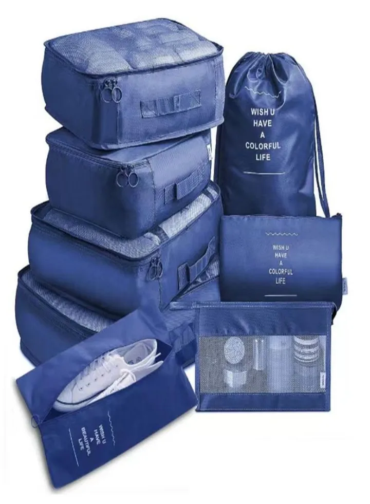 8 Pcs Travel Clothes Organizer Luggage Set