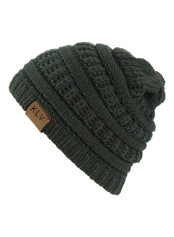 All-Match Warm Knitted Beanie Khaki