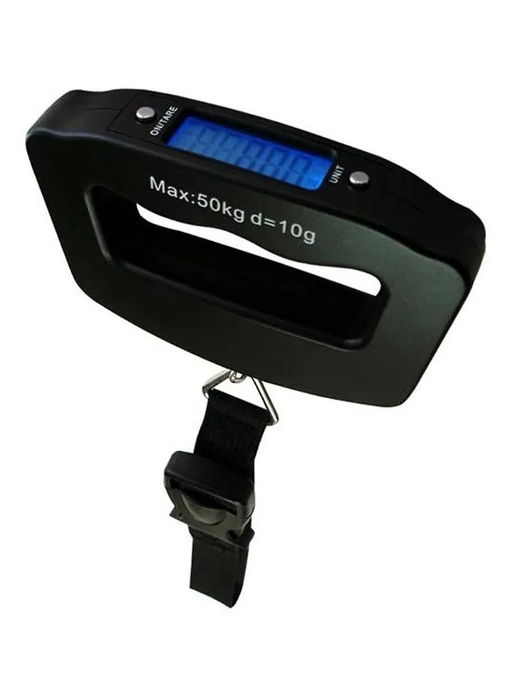 LCD Electronic Portable Hanging Digital Luggage Weight Scale Black