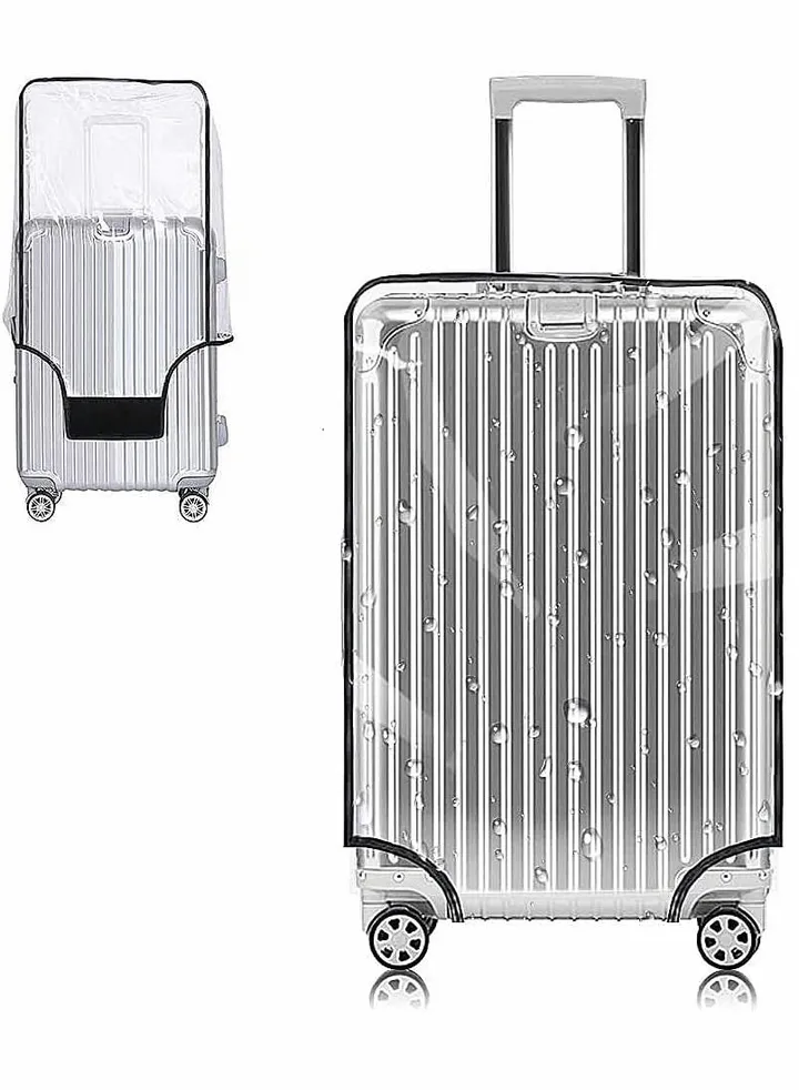Clear PVC Suitcase Cover Protectors, Travel Luggage Trolley Case Cover, Transparent Travel Luggage Cover Waterproof Dust-Proof Scratchproof for Business Trip Daily Using (26 Inch)