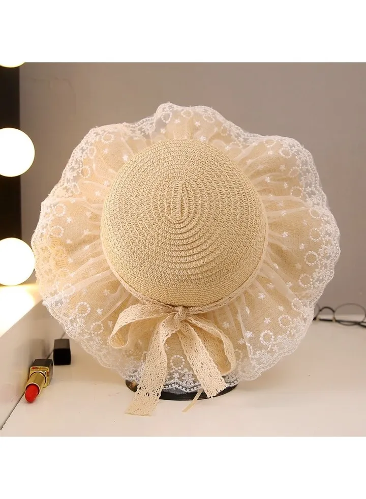 New Children's Straw Hat Sun Protection, Little Princess Super Fairy Lace Hat