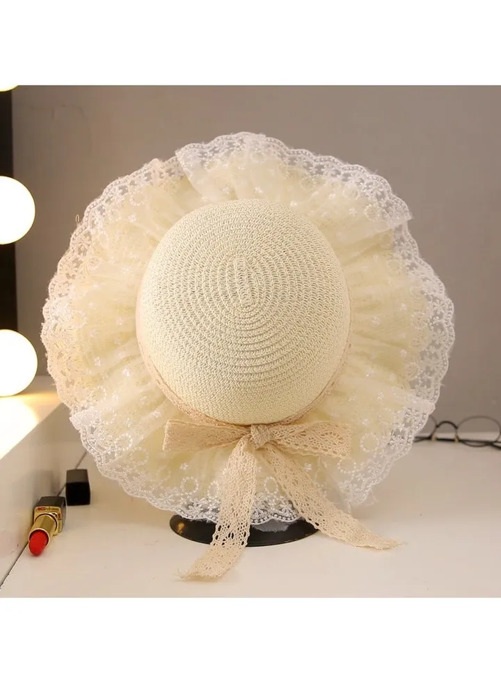 New Children's Straw Hat Sun Protection, Little Princess Super Fairy Lace Hat