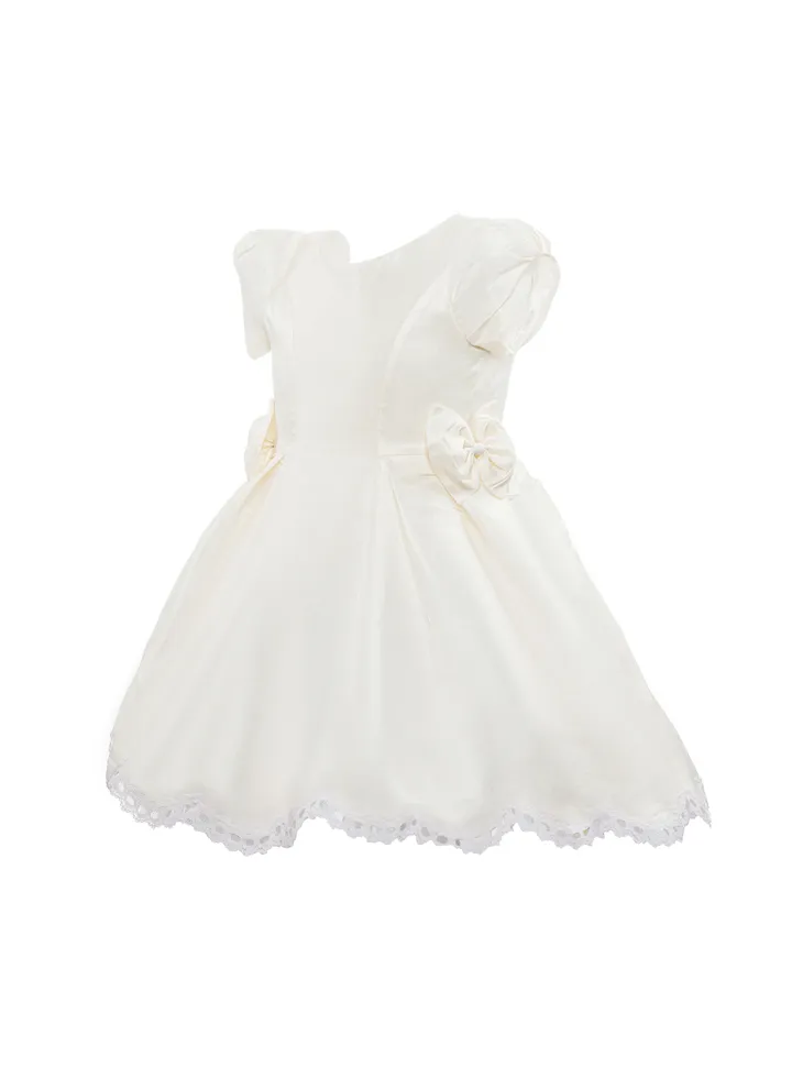 QUEEN WHITE Girls Party Dress, Princess Dress Party Wear Wedding Evening Formal Pageant Dance Gown for Birthday Kid Girls Elegant