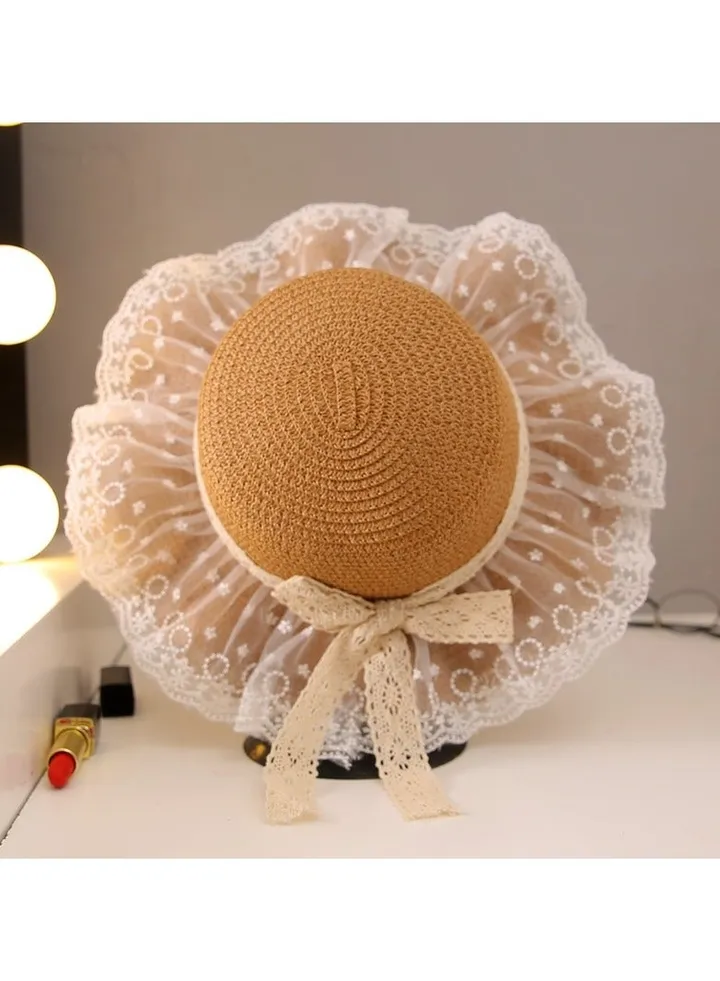 New Children's Straw Hat Sun Protection, Little Princess Super Fairy Lace Hat