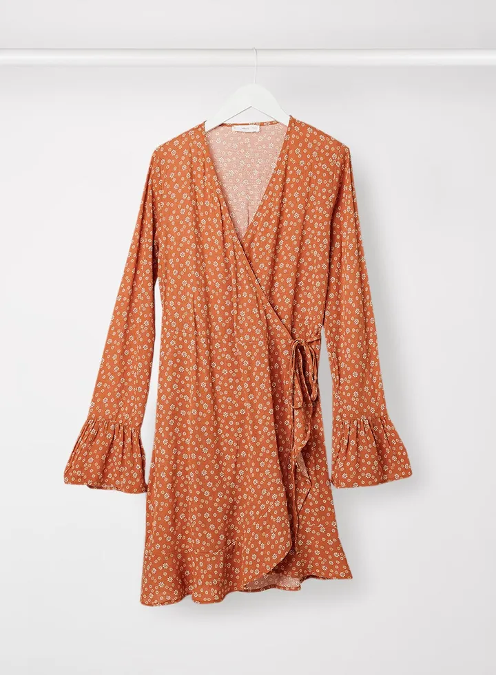 Girls Floral Print Wrap Dress
