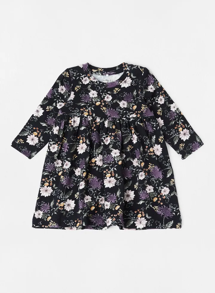 Baby Floral Dress Dark Sapphire
