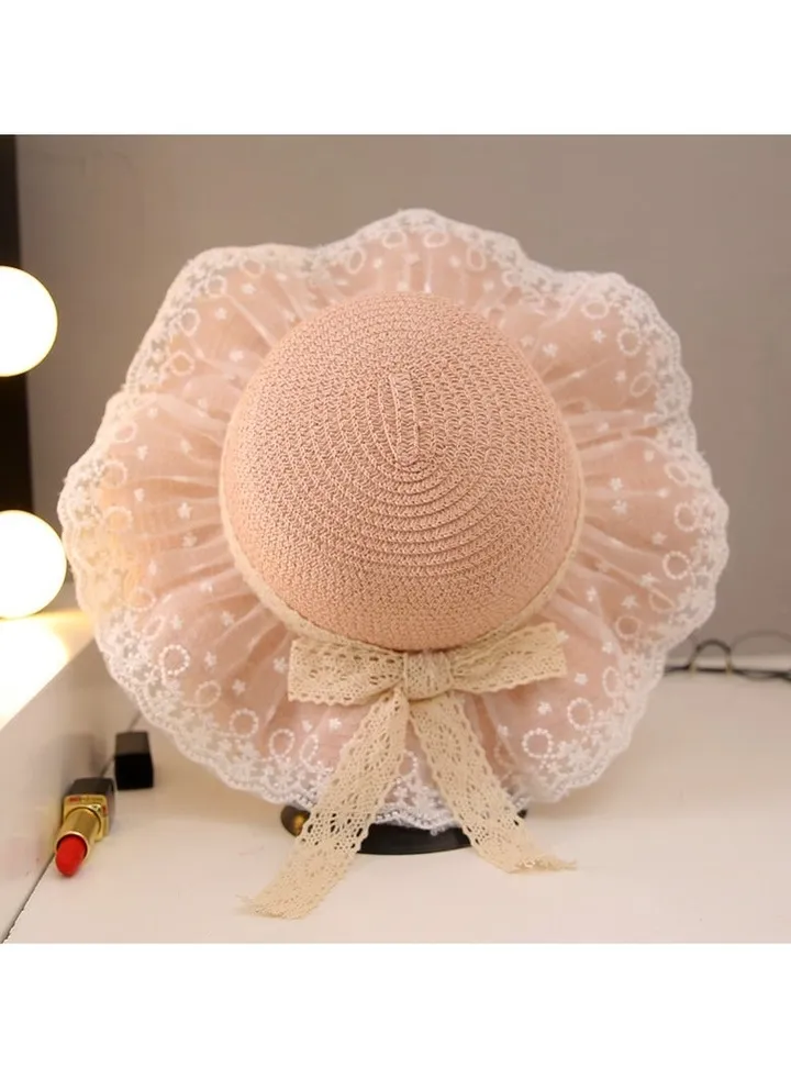 New Children's Straw Hat Sun Protection, Little Princess Super Fairy Lace Hat