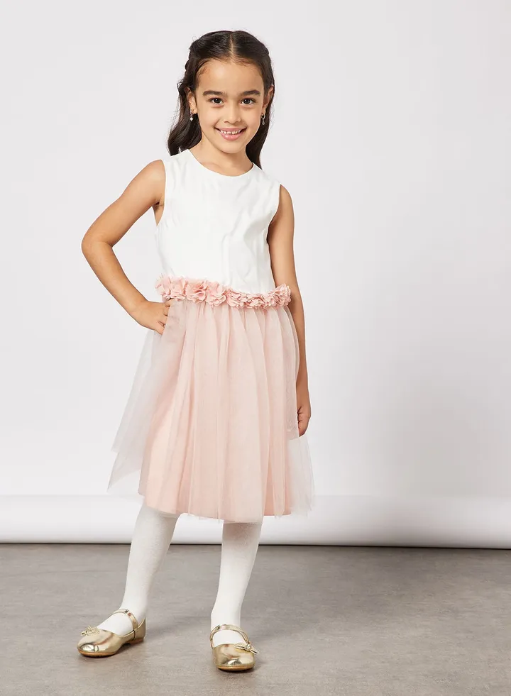 Girls Satin Tulle Dress