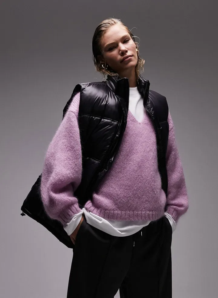 Zippered Puffer Vest Jacket