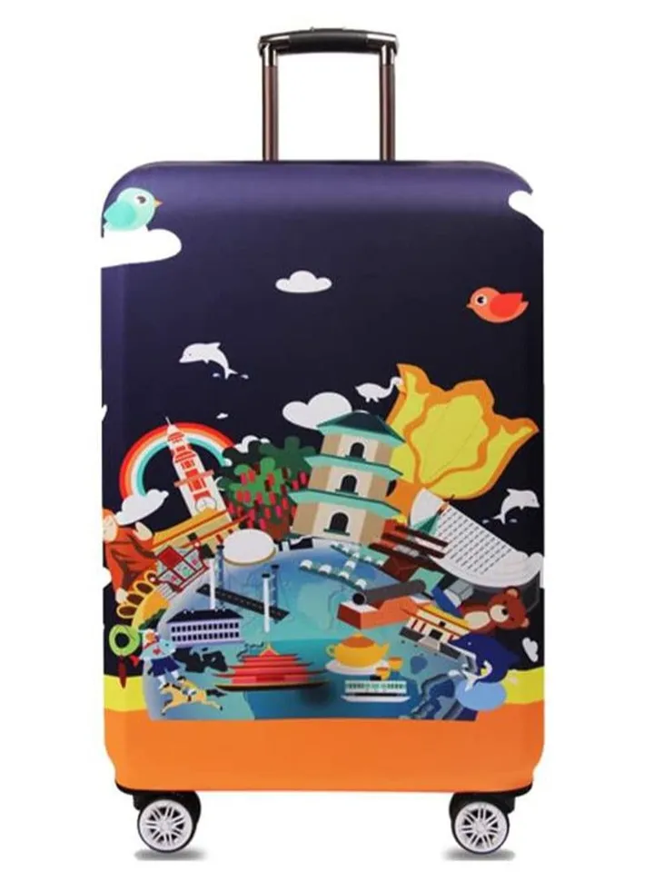 Thickened Luggage Covers Travel Luggage Cover Spandex Suitcase Protector Multicolour S (for 18-20" luggage