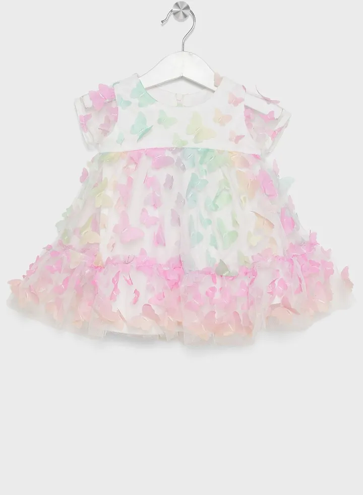 Kids Butterfly Tiered Dress