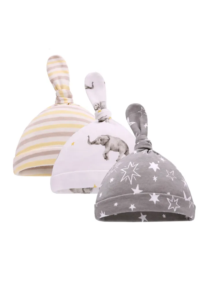 Suitable For 0-6 Month Baby Soft Breathable Tire Cap 3 Pieces