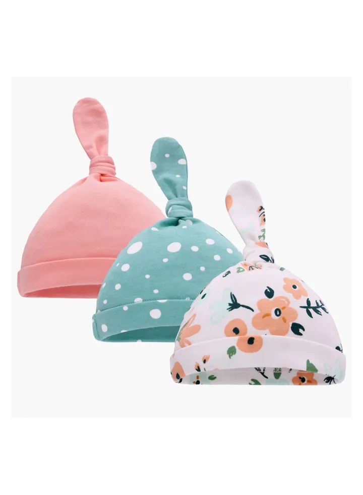 Suitable For 0-6 Month Baby Soft Breathable Tire Cap 3 Pieces