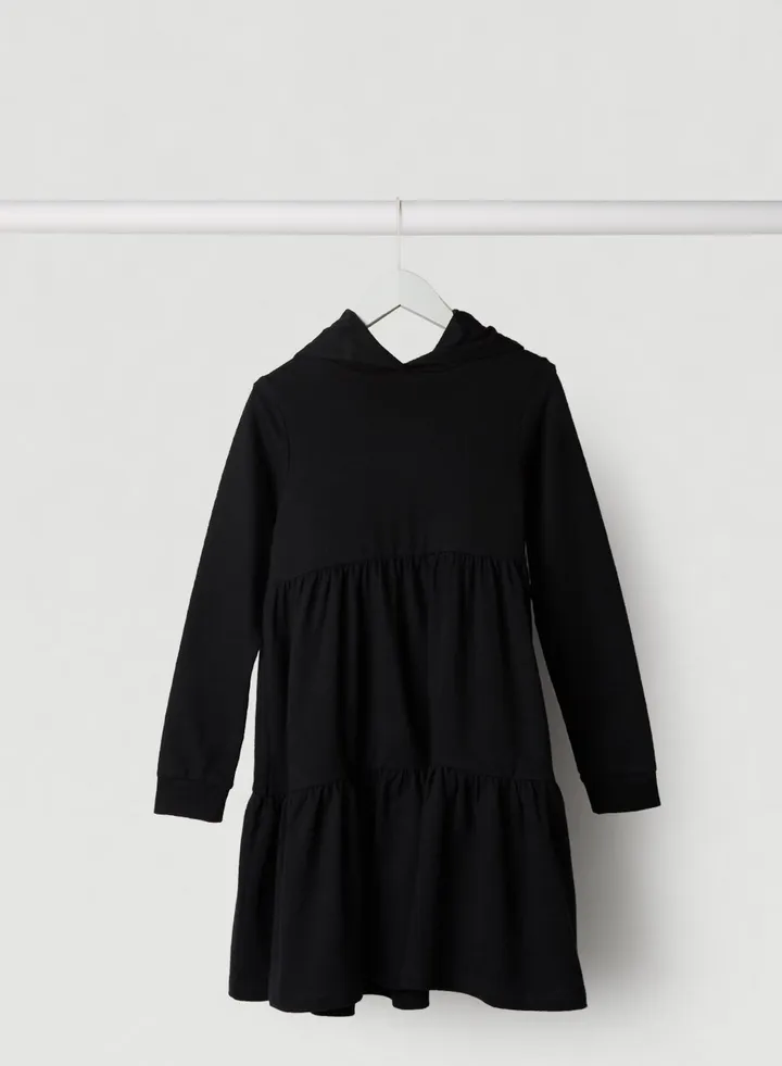 Tiered Midi Dress Black