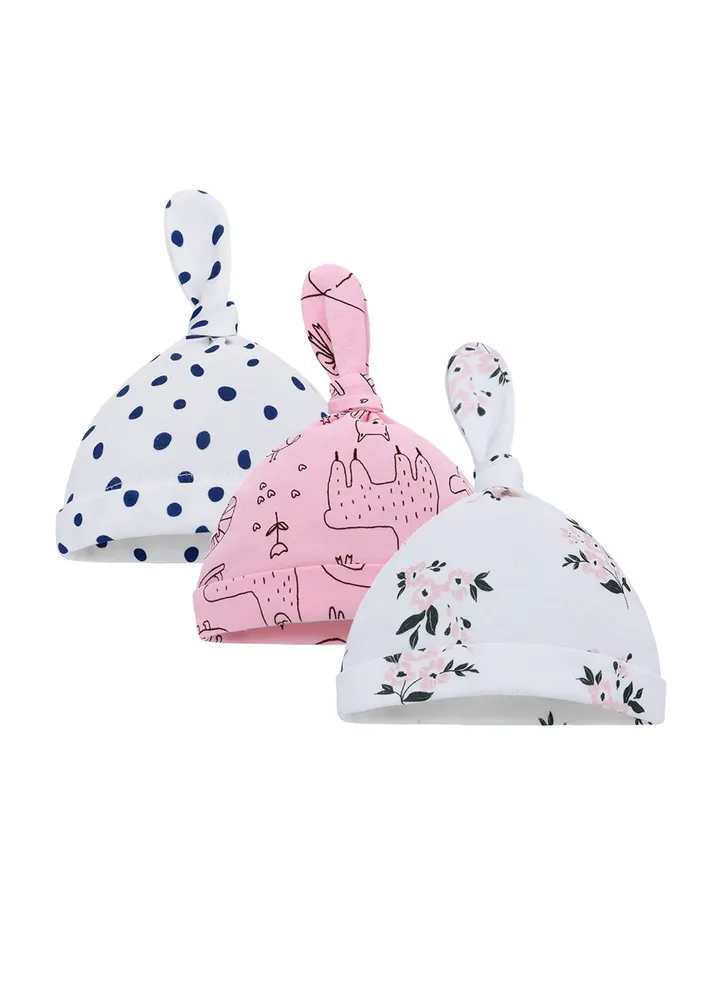 Suitable For 0-6 Month Baby Soft Breathable Tire Cap 3 Pieces