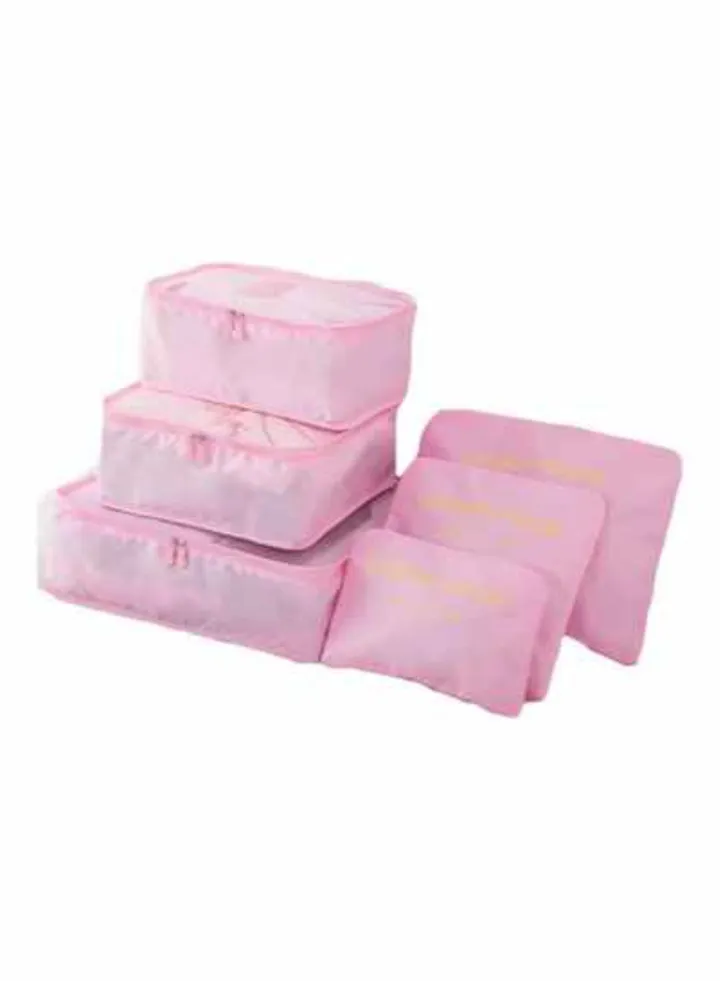 6-Piece Travel Bag Set Pink