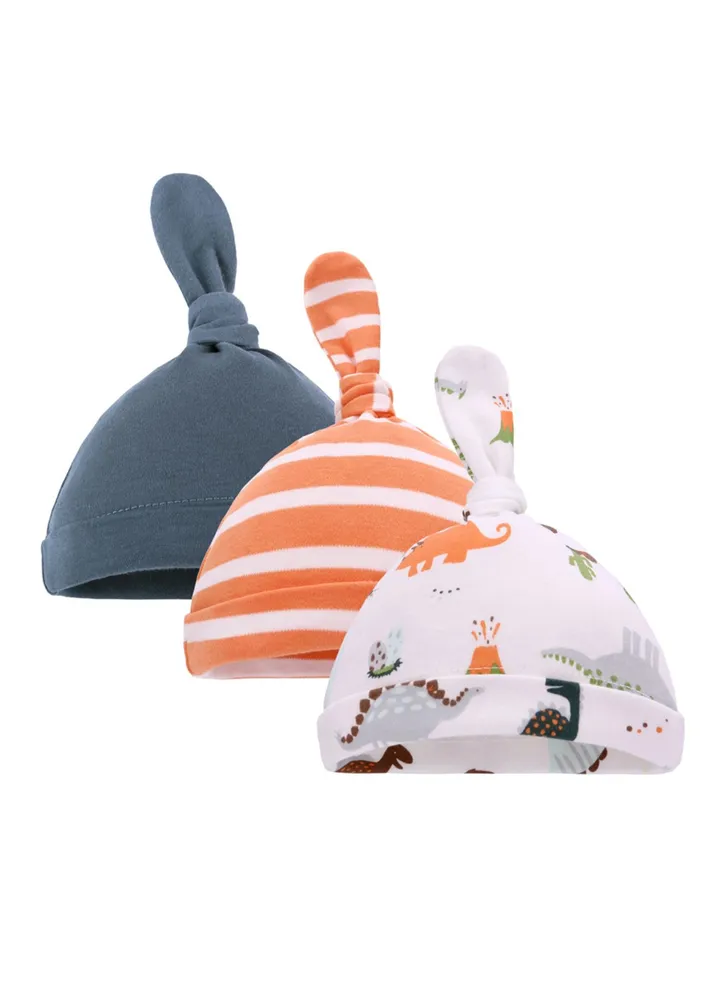 Suitable For 0-6 Month Baby Soft Breathable Tire Cap 3 Pieces