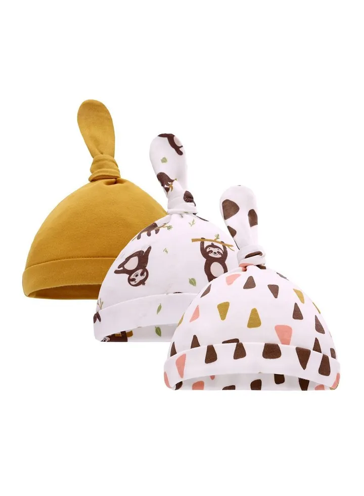Suitable For 0-1 Year Old Newborn Hat Three-piece Set