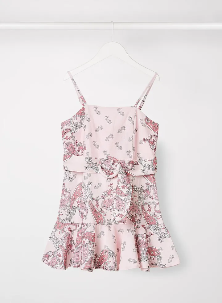 Kids Paisley Print Dress Pink