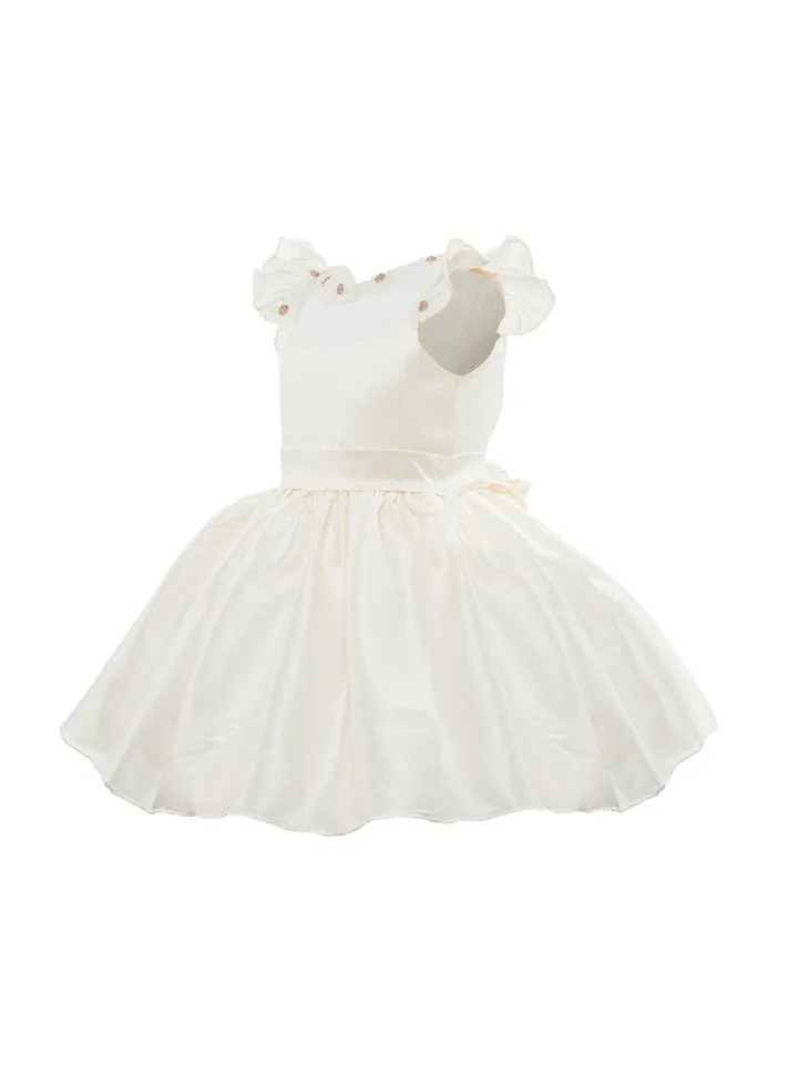 Sella off white Girls Party Dress, Princess Dress Party Wear Wedding Evening Formal Pageant Dance Gown for Birthday Kid Girls Elegant