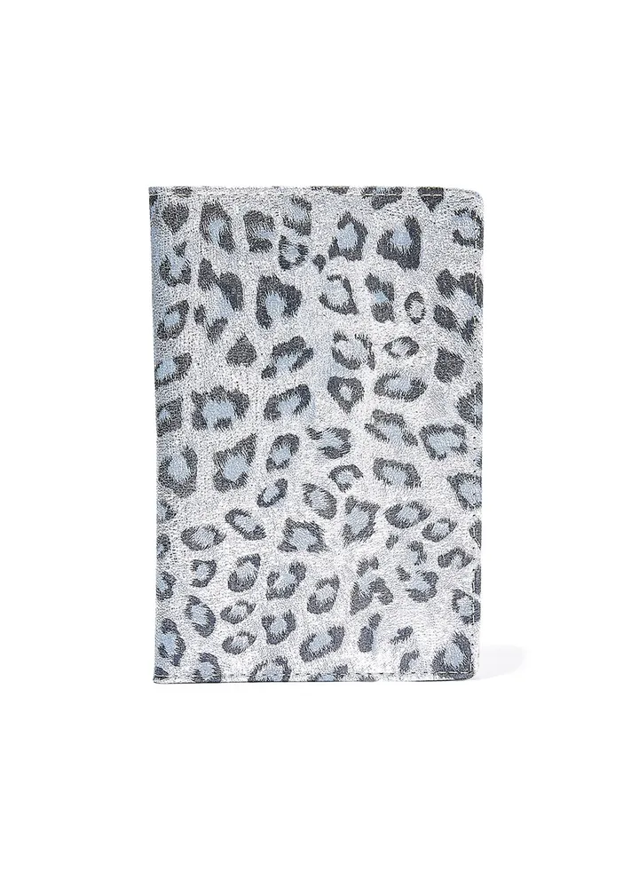 Leopard Print Passport Holder Blue