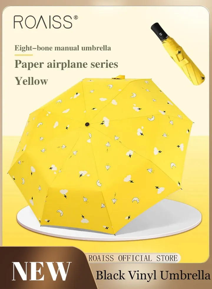 Unisex Full Automatic Umbrella Large Reinforced Thickened Portable Cute Print Umbrella for UV Protection Strong Rain Resistant and Windproof Parasol