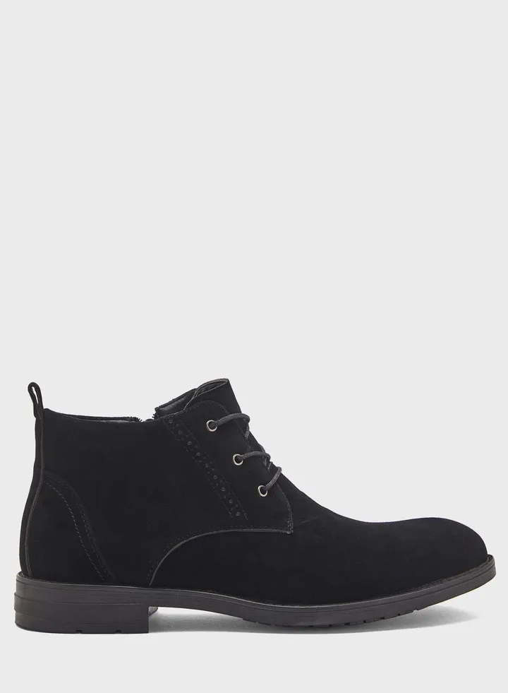 Casual Welted Chukka Boots Black