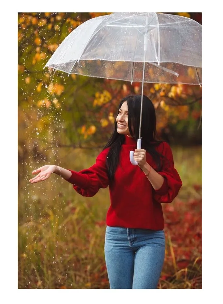 Cool transparent rain umbrella