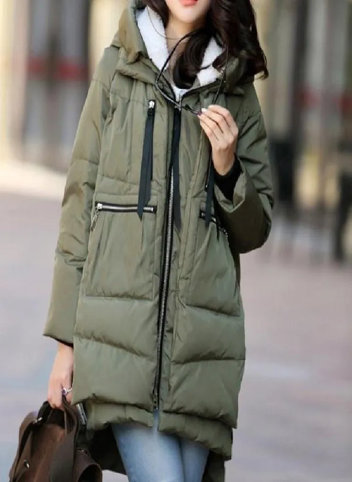 Coat Winter Fashion Women Personality Hooded Solid Warm Coat With Pocket Parka