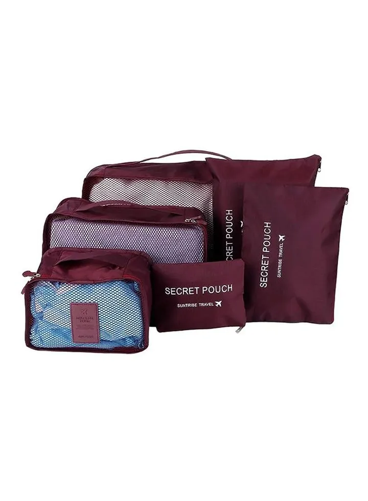 6PCS Suitcase Packing Box,Travel Organiser Set,Waterproof Suitcase Storage Bag,For Clothes/Shoes/Hats/Cosmetics/Toiletries,Suitable for Travelling/Business Trips(Burgundy)