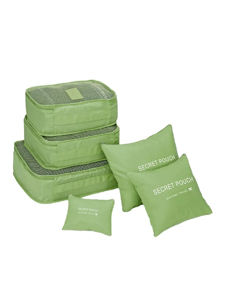 6-Piece Travel Luggage Storage Bag Green