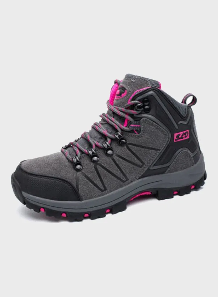 Lace-Up Casual Hiking Shoes Grey/Black