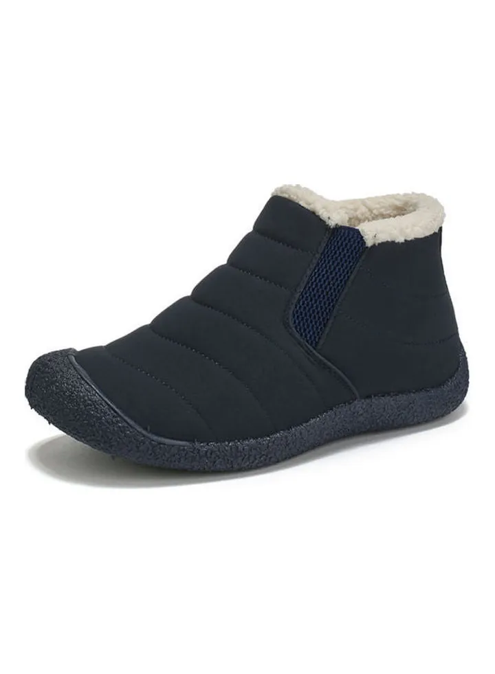 Waterproof Effect Warm And Light Ankle Boots Blue