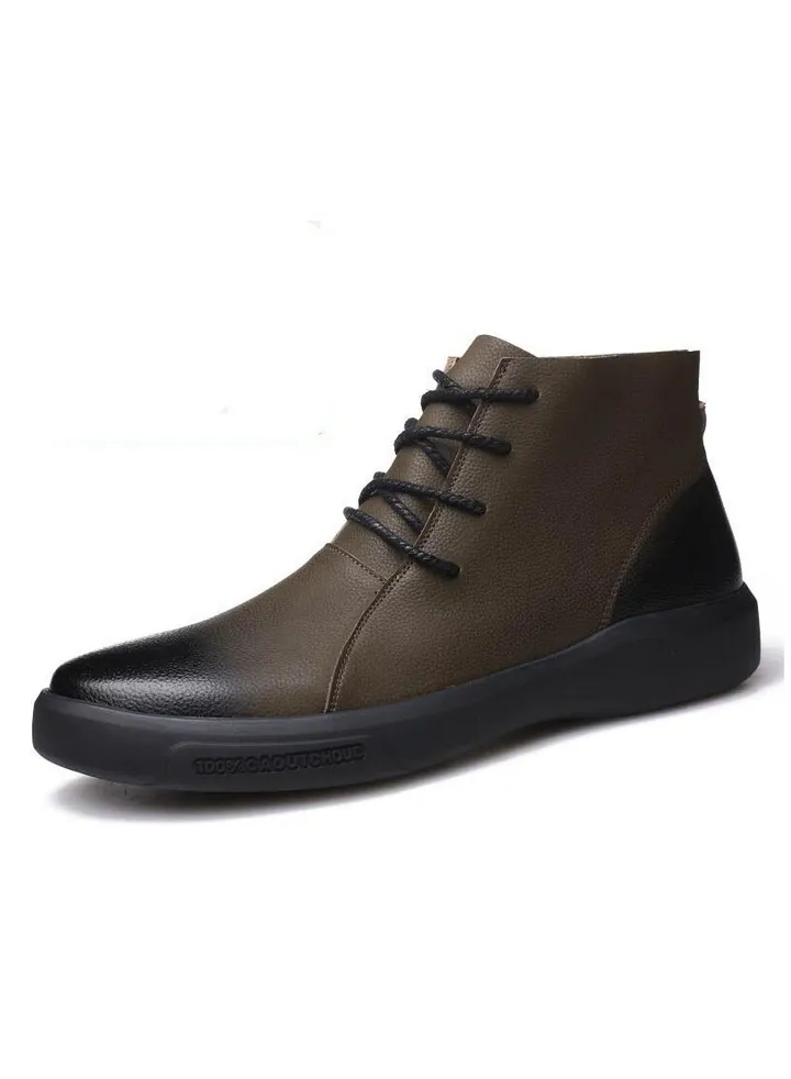 New Men's Casual Leather Boots