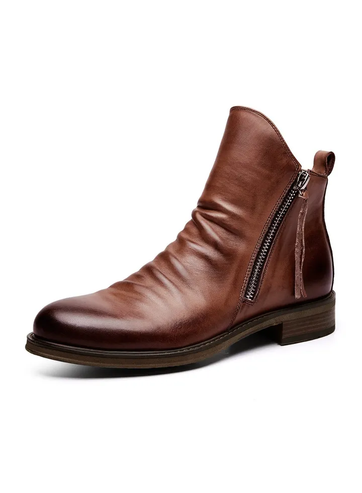 New Men's Casual Leather Boots