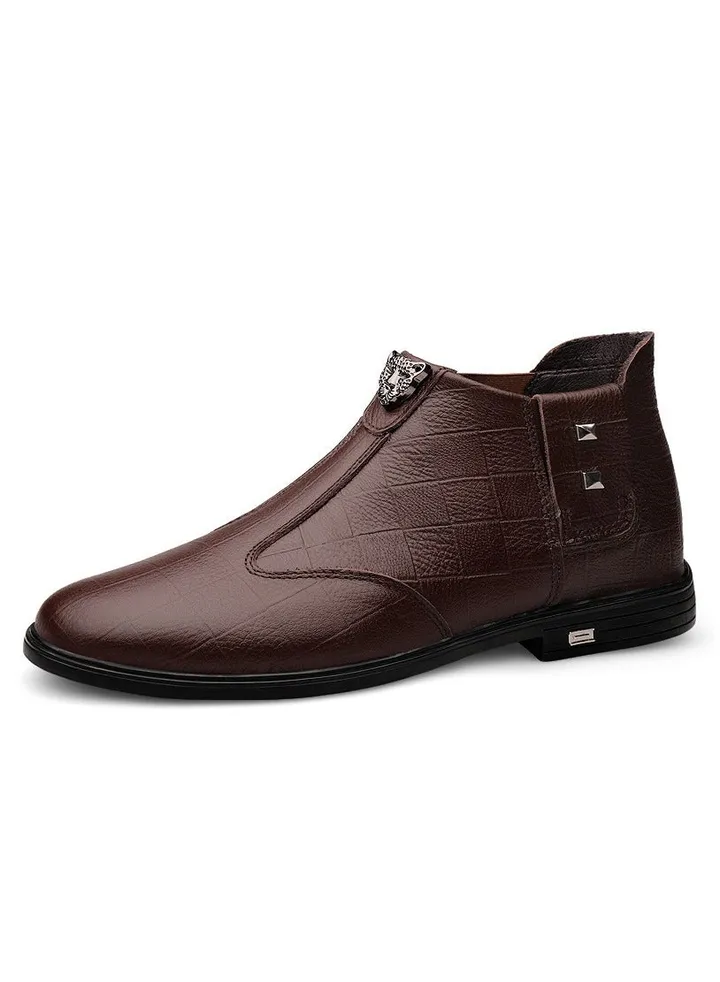 New Men's Casual Leather Boots
