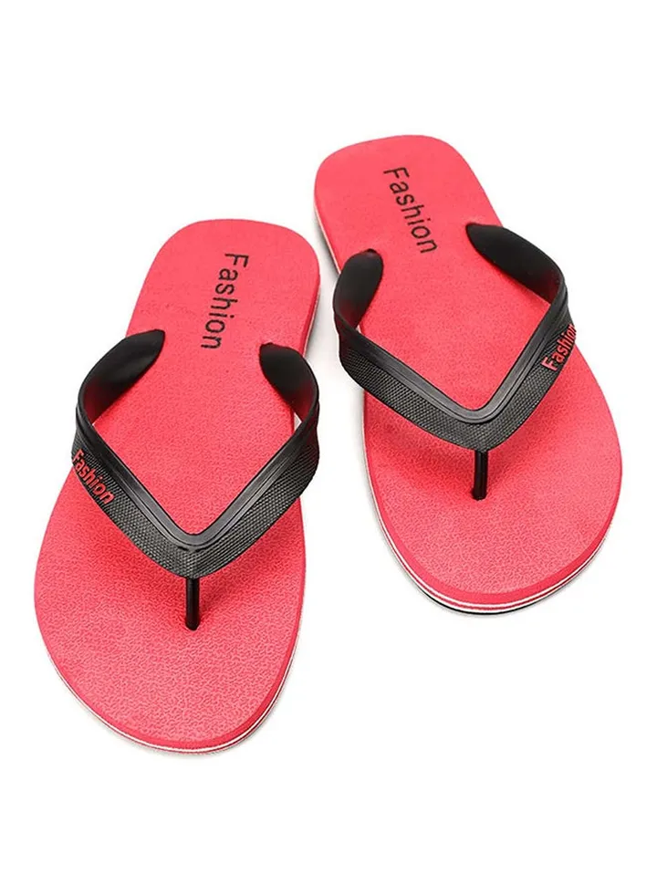 Flip Flops Beach Flat Sandal Red