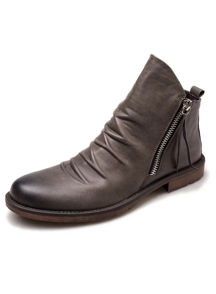 New Men's Casual Leather Boots