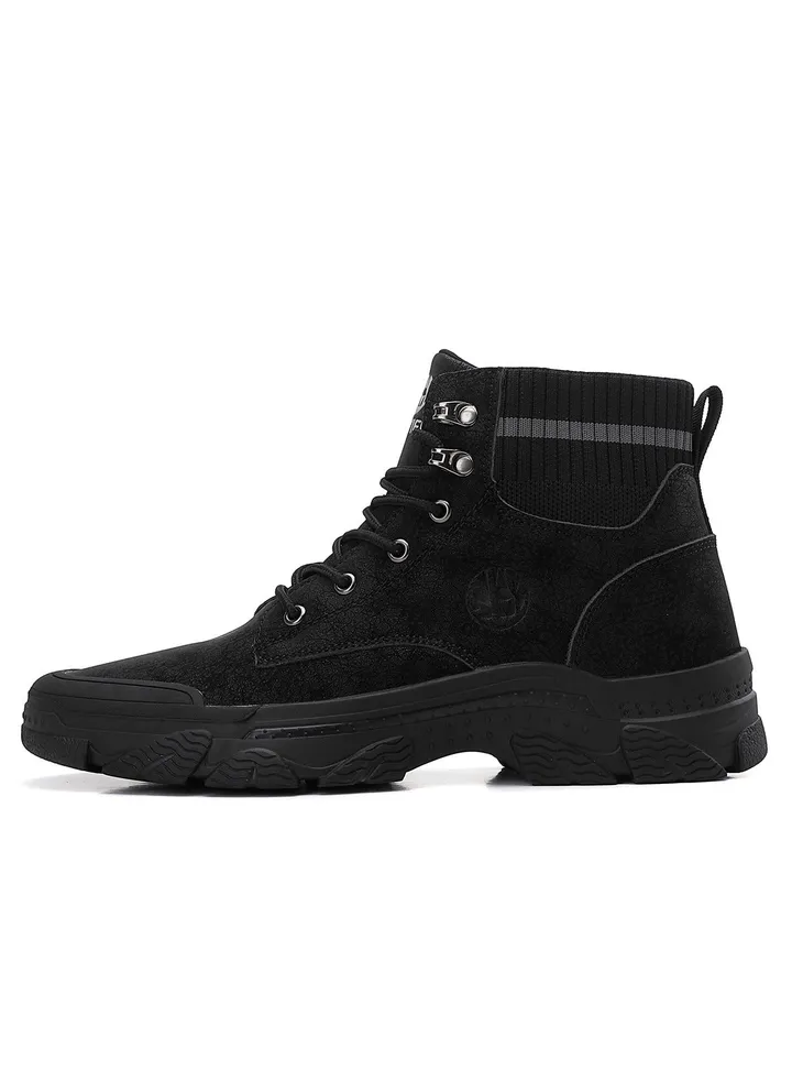 Boots Men's High Top Ankle Boots Anti-Slip Outdoor Hiking Fashionable Work Shoes