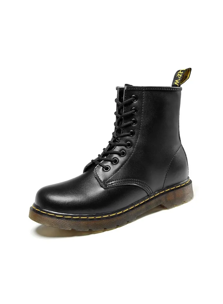 Men Lace Up Martin Boots Black