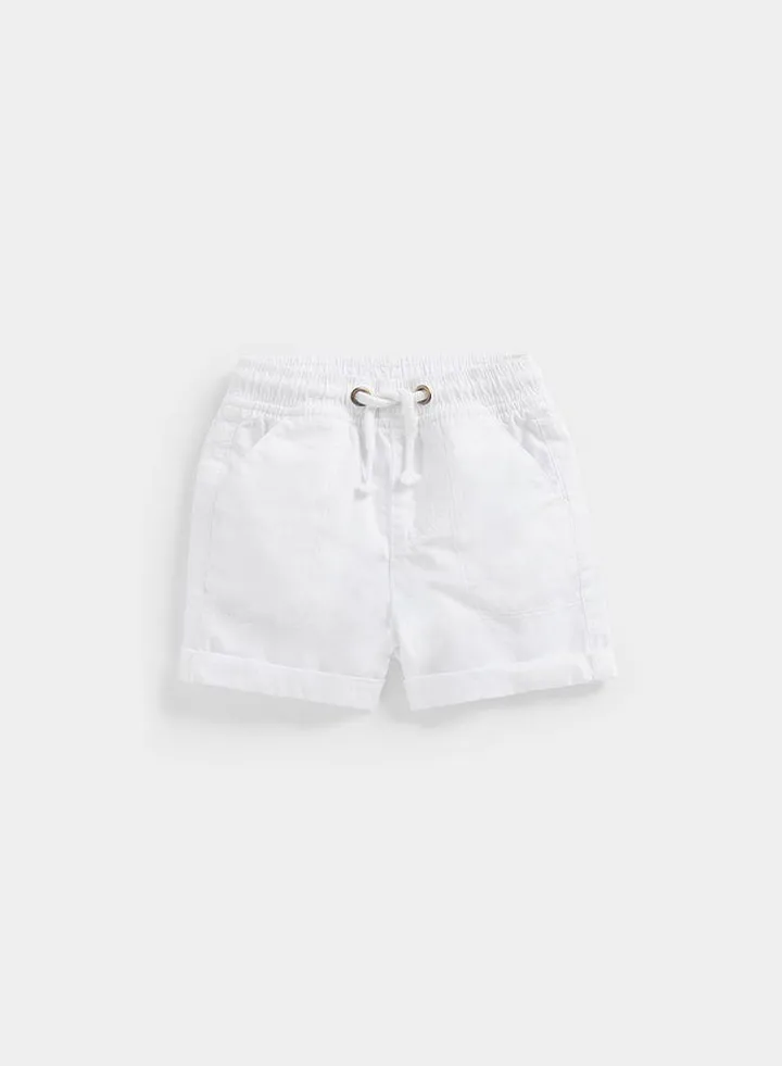 White Poplin Shorts