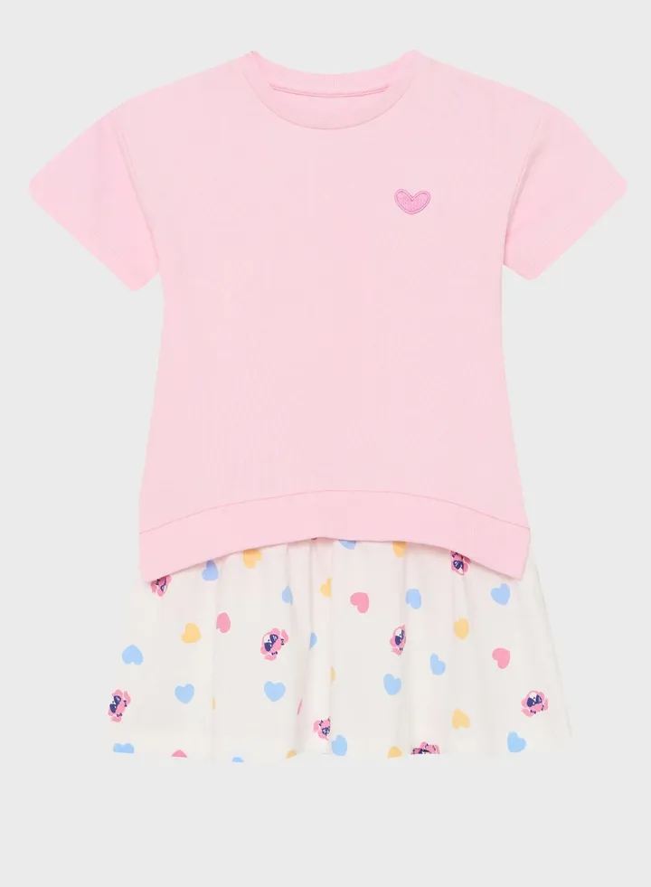 Kids Heart Print Dress