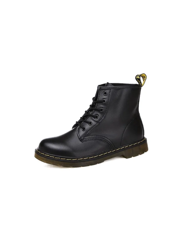 Men Lace Up Martin Boots Black