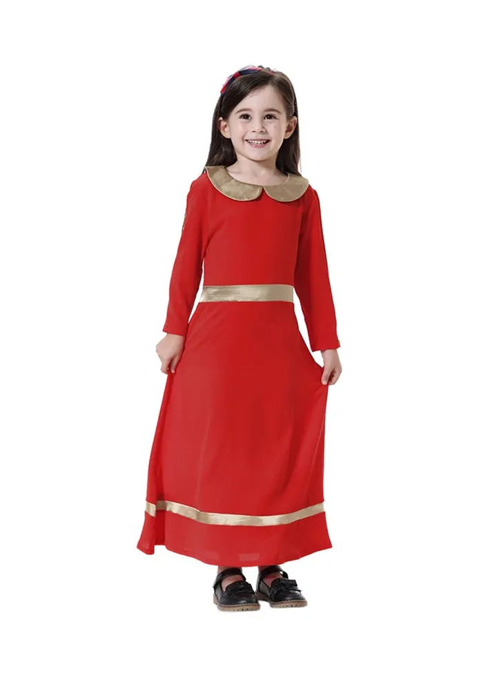 Long Sleeve A-Line Dress Red