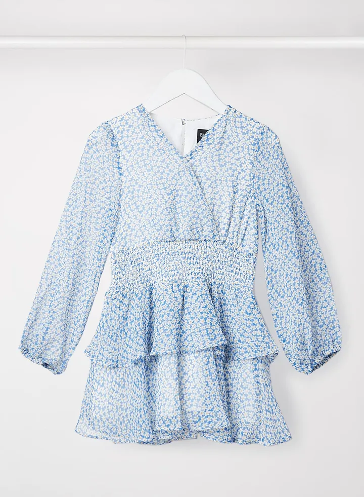 Kids/Teen Shirred Detail Dress Blue