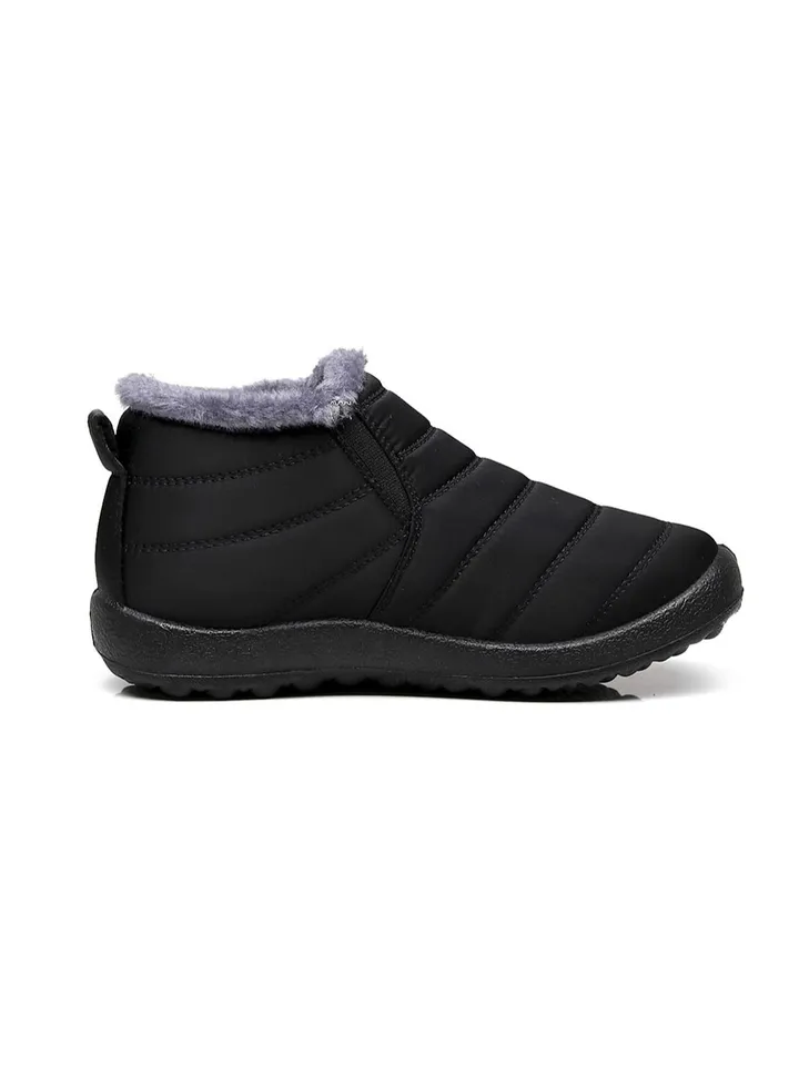 Ankle Boots Thermal Slip On Casual Footwear for Men Black