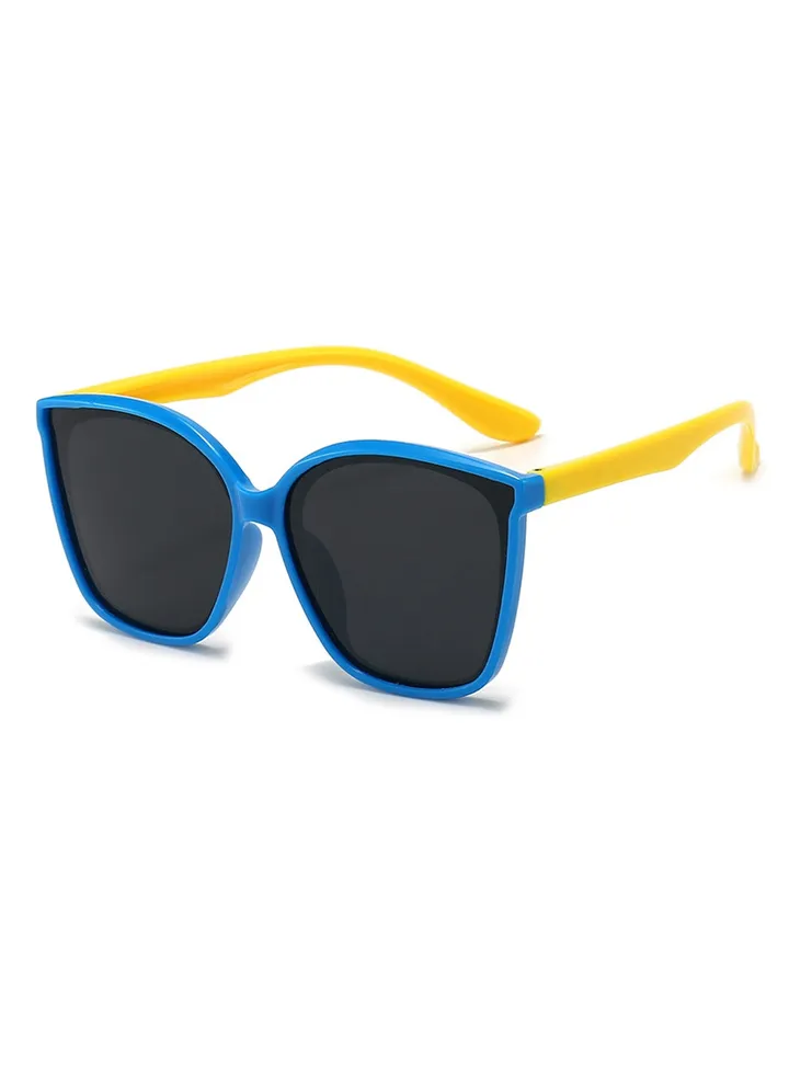 Polarized Kids Sunglasses UV Protection Baby Round Sun Aviator Police Sunglasses with Flexible TPEE Silicone Frame Eye Protector for Boys Girls and Children Age 3-12
