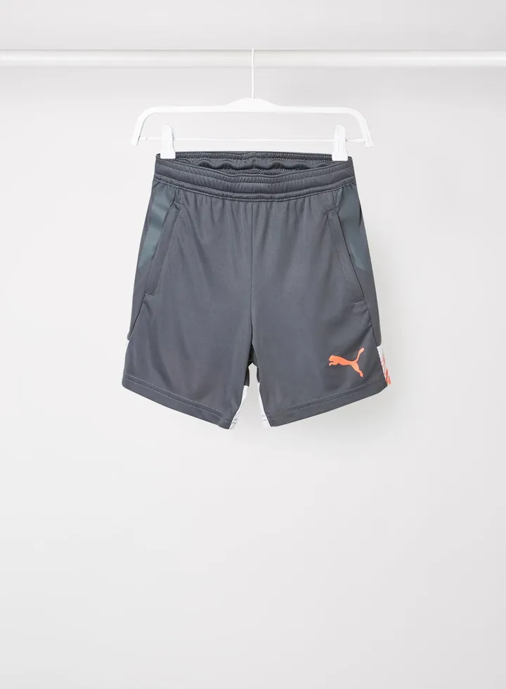 Kids/Teen Solid Individual Cup Youth Football Shorts Grey