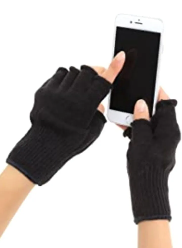 Half fingers gloves for mobile , winter wool gloves